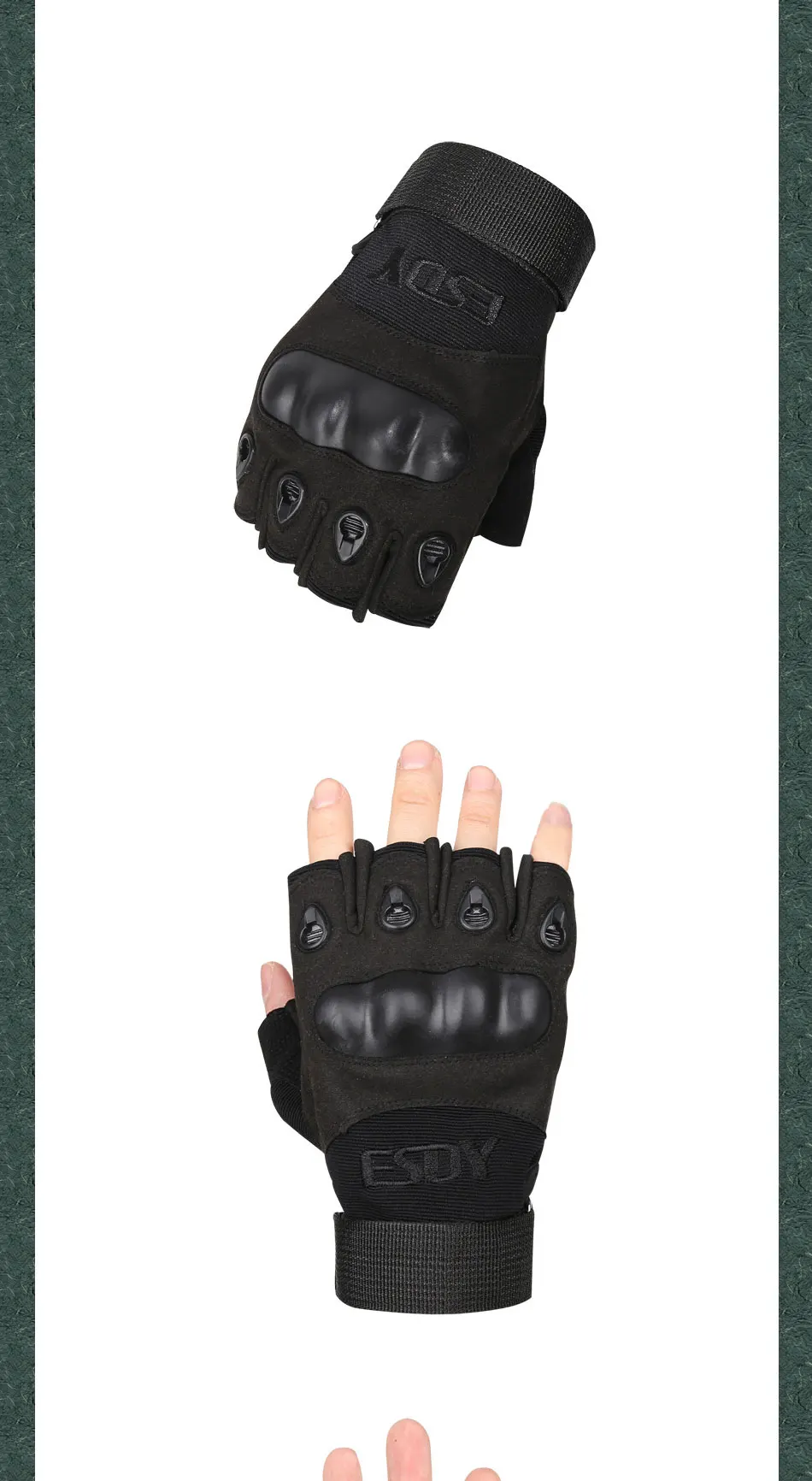 Горячая бренд ESDY Открытый Тактический Кемпинг Туризм Спорт карго износостойкие Велоспорт боевой Бой перчатки без пальцев для мужчин