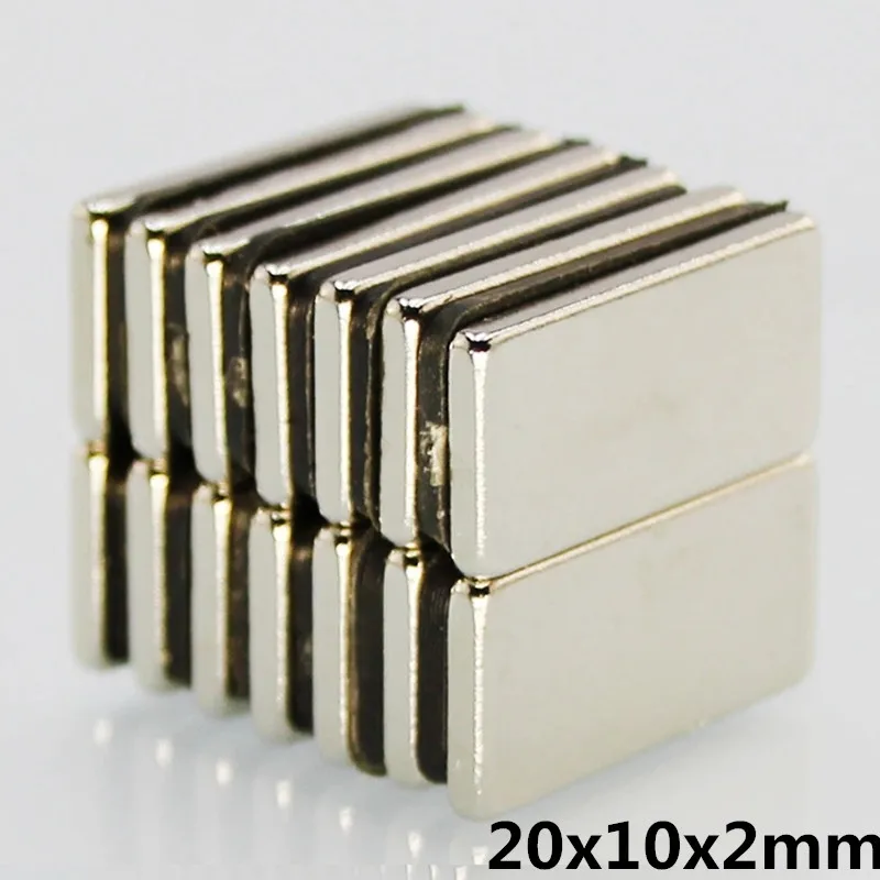

10Pcs 20x10x2mm Neodymium Magnet Block N35 Permanent Super Strong Powerful Small Magnetic Magnets Square