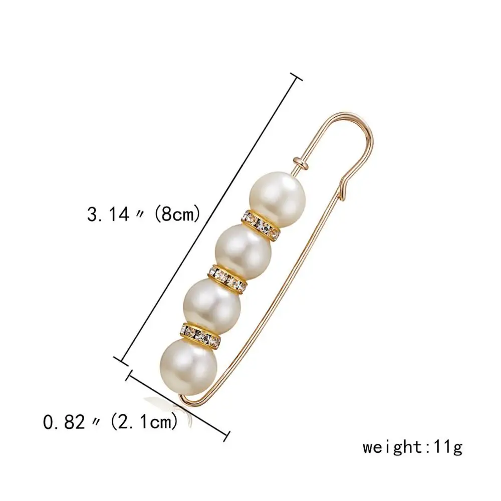 Rinhoo классические жемчужные большие булавки броши для женщин простой: золото, серебро брошь на булавке для женщин Свадебное платье значок аксессуары ювелирные изделия - Окраска металла: 2-1