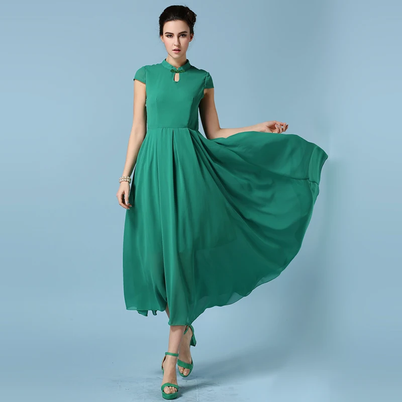 green cheongsam