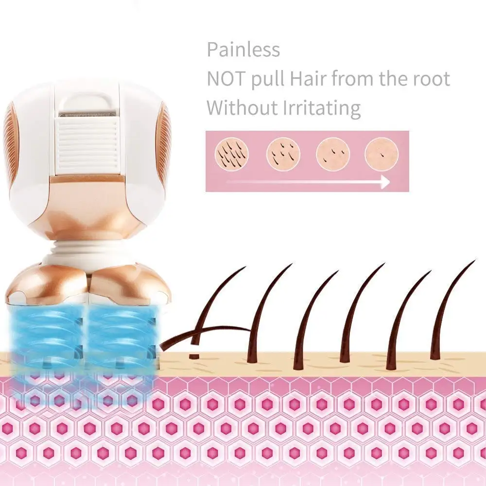 Electric Hair Removal Epilator Painless Hair Shaver Facial Hair Removal Body Depilator Safe 5 Blade USB Recharge