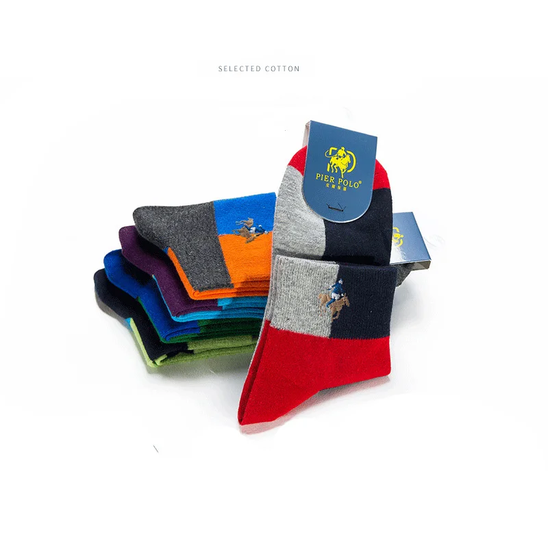 PIERPOLO, мужские носки, новая мода, высокое качество, брендовые, Happy Socks, хлопок, Meia, повседневные мужские носки, смешная вышивка, летние носки