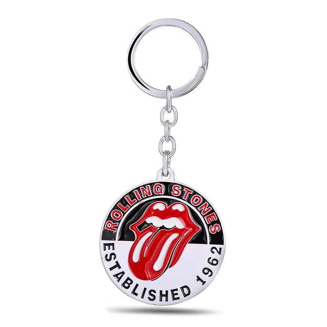 Famous The Rolling Stones Red Tongue Keychain Rock Band Keyring Enamel