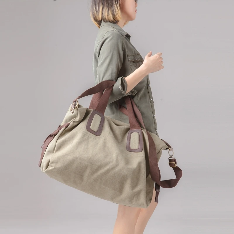 

Cotton canvas big bag men's bag female shoulder portable travel bag dual-use large capacity travel bag