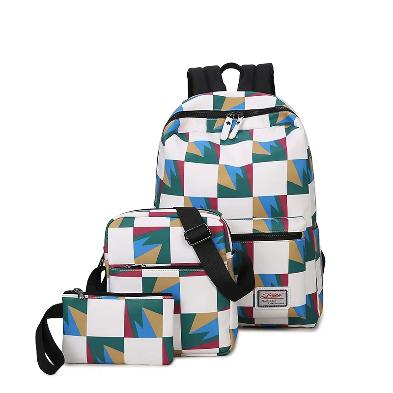 

2019 Canvas Women Backpacks 3Pcs/set School Backpacks Printing Cute School Bags for Teenage Girl Student Bookbag Daypack Moclila