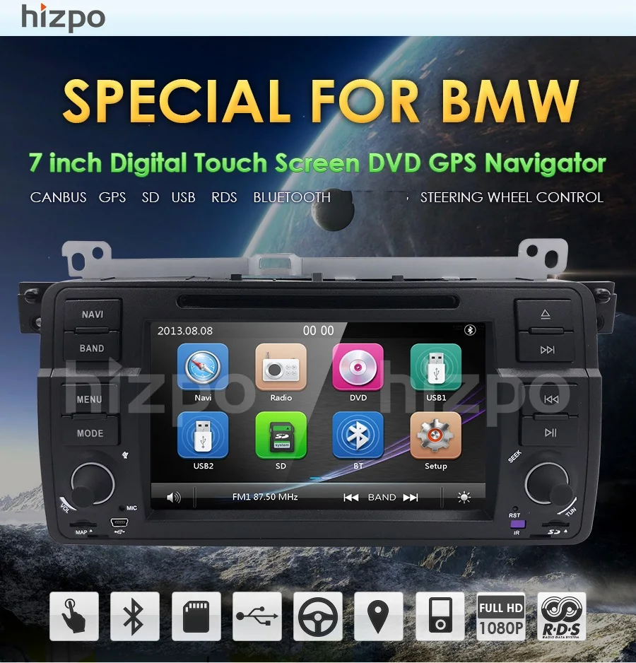 Cheap Car Multimedia player GPS Autoradio 1 Din Stereo System For BMW/E46/M3/Rover/3 Series FM Radio Autoaudio SWC RDS FM DAB+BT DVB-T 1