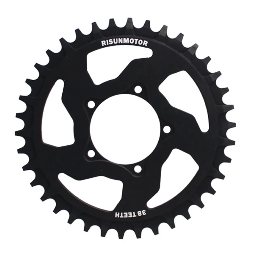 RisunMotor заказной алюминиевый сплав CNC 38 т цепное колесо для BAFANG BBS01 BBS02 Средний привод двигателя Электрический велосипед Конверсионные Комплекты - Цвет: Black