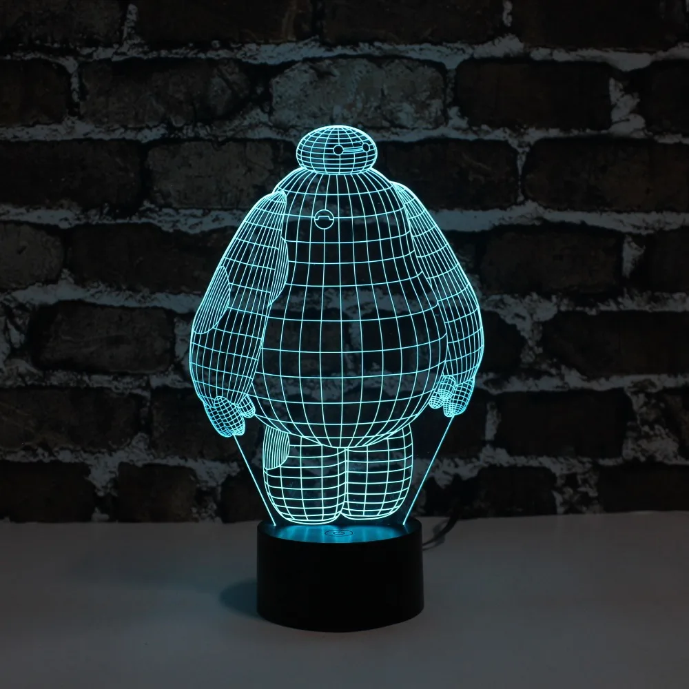 YJM-2854 Lovely 3D Big Hero 6 Baymax Appearance LED Table Lamp Multi-color Night Lights for Holiday Decoration | Лампы и освещение
