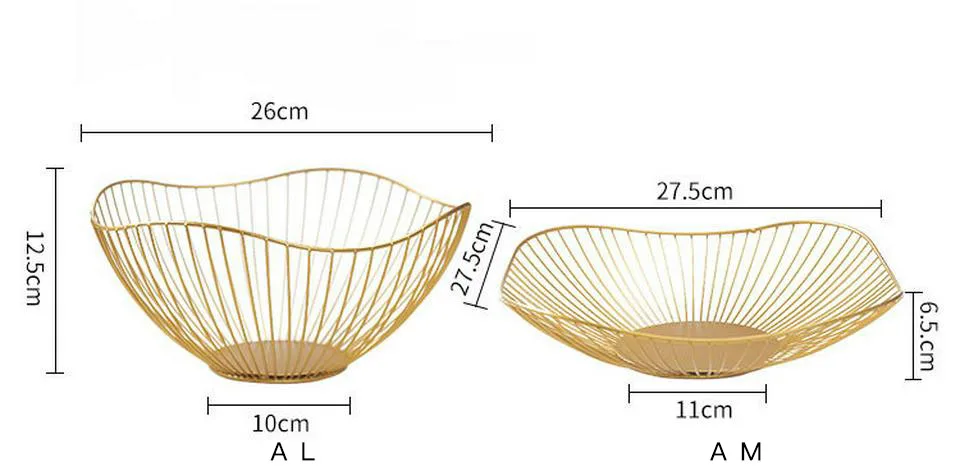 Скандинавские золотые Железные Корзины для хранения фруктов, миска для закусок, конфет, фруктовая тарелка, для хранения ювелирных изделий, для гостиной, ресторана, органайзер для хранения