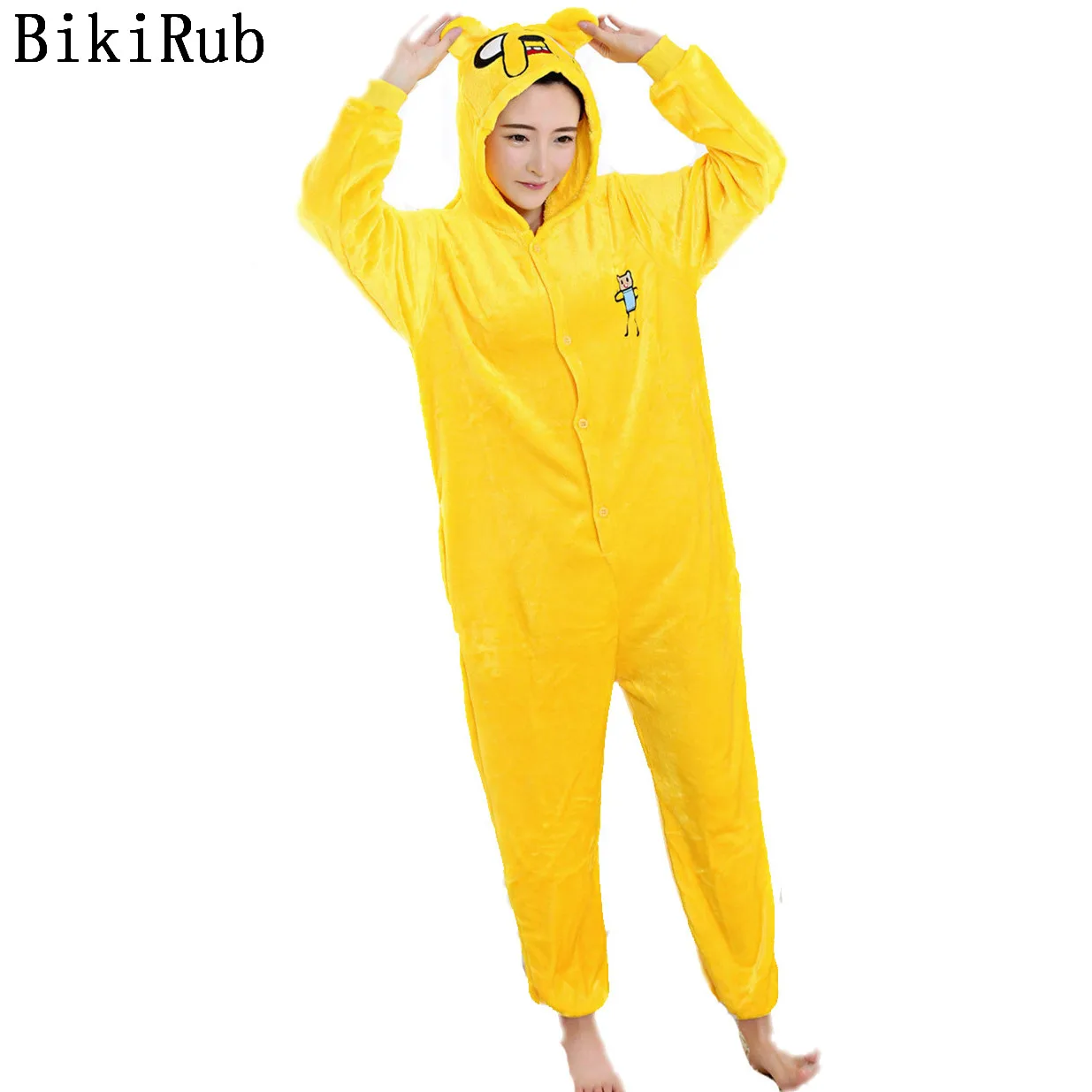 

BIKIRUB Adults Pajamas Women Flannel Sleepwear Unisex Jack Dog Finn Cartoon Animal Pajama Set Hooded Pyjamas Winter Home Wear