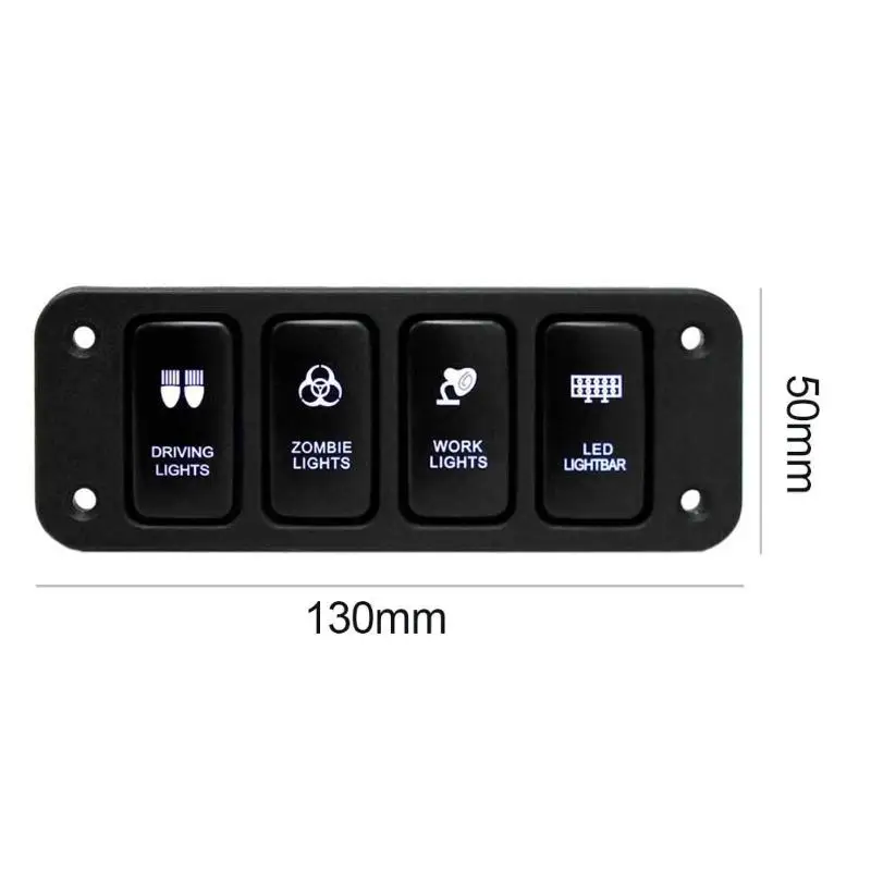VODOOL w/ 150mm12V 4 кнопочный синий светодиодный переключатель вкл./выкл. панель