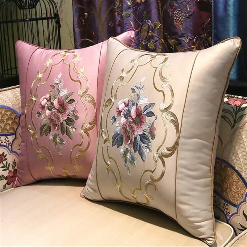 

free shipping satin throw Pillow with inner 45x45cm Pillow embroidery cushion pillow chinese traditional style