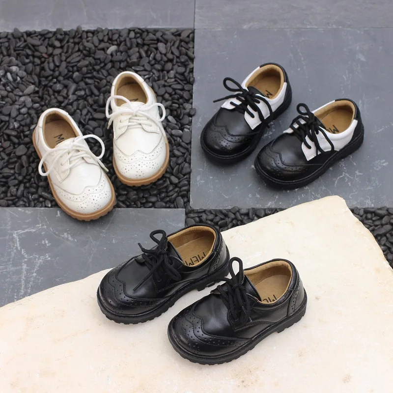 

Children Formal Genuine Leather Shoes Boys Lace Fashion Students Leather Shoes Kids Spring Autumn Party Performance Leather Shoe
