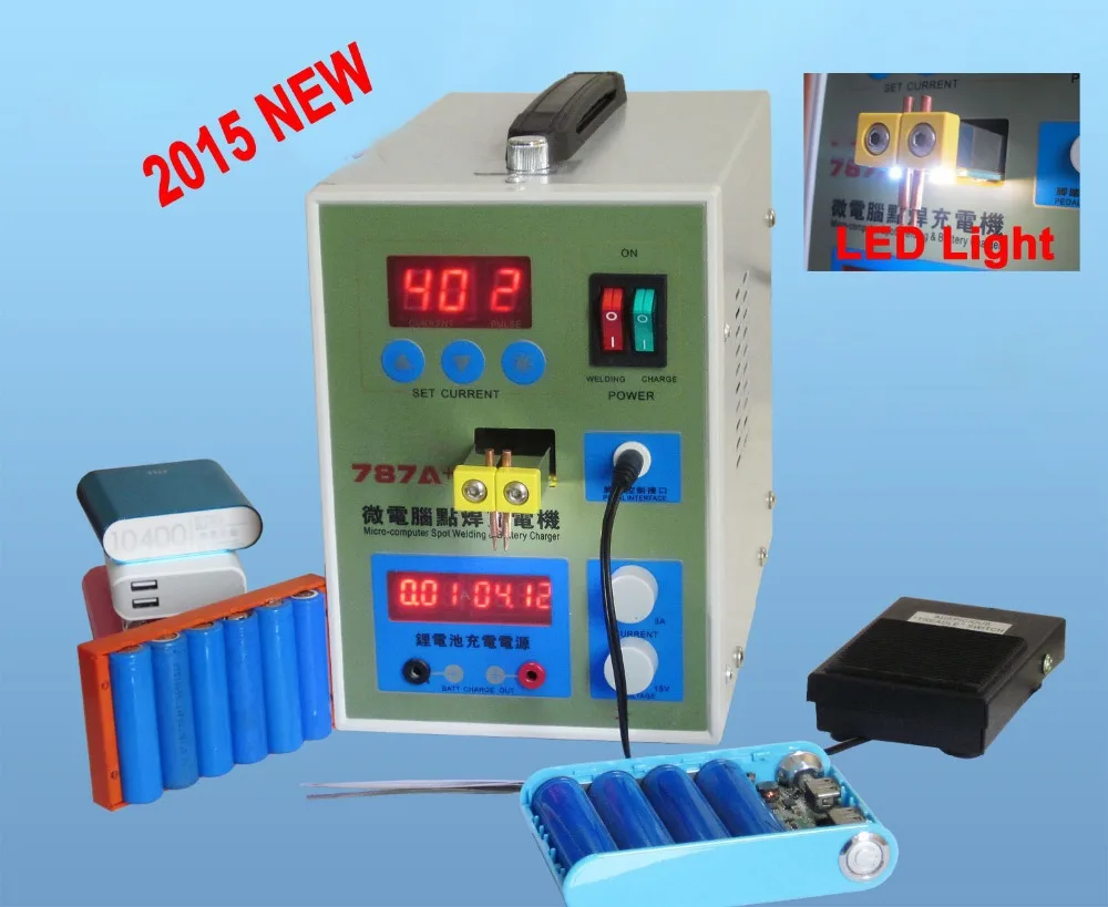 

Pulse Battery Spot Welder LED Micro-computer Battery Charger Welding Machine 787A+ 0.1 - 0.15mm 15 V