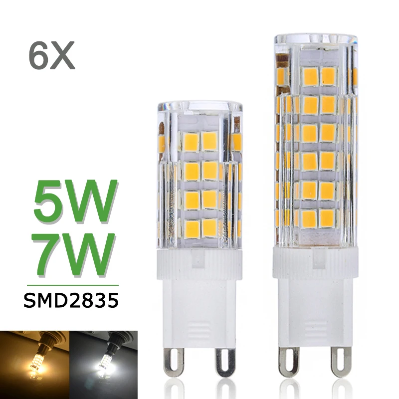 6X G9 LED Lamp 220V 5W 7W SMD2835 Mini Lampadas LED Bulb G9 Corn Light