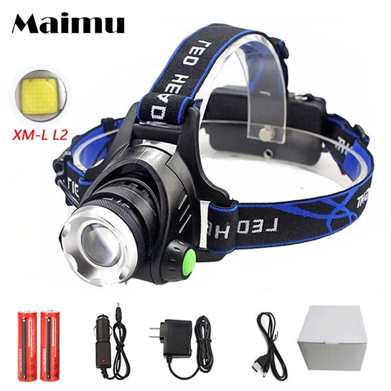 

Maimu USB LED Headlamp 3800lm XML T6 Rechargeable 18650 Battery Zoom Headlight Head Torch Waterproof Lamp Fishing Hunting D11