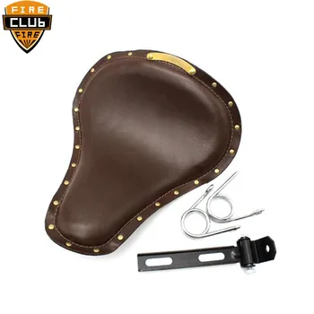 

Universal Black/brown Motorcycle Solo Driver Seat with Springs Bracket Mount For Harley Softail Chopper Bobber
