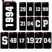 Yinuoda черная буква и номер Coque Оболочка Чехол для телефона для Apple iPhone 8 7 6 6S Plus X XS MAX 5 5S SE XR крышка