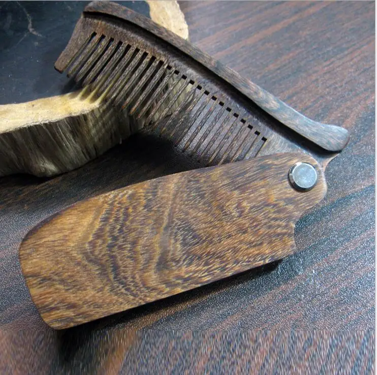 Hot wooden Folding Comb Anti Static Combs Portable Folding Styling Hairdressing Hair Brush Combing