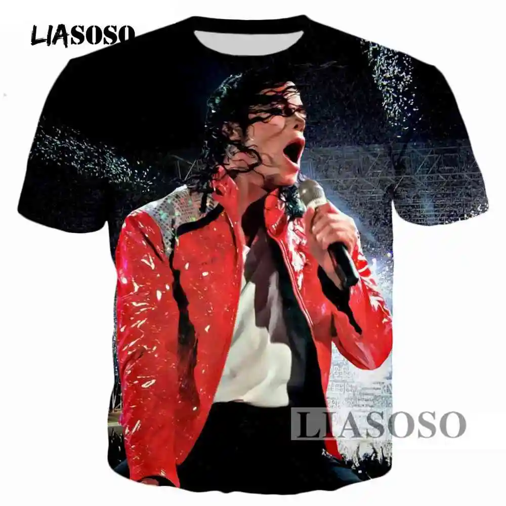 LIASOSO Brand clothing Mens/Womens 3d t shirt King of pop Michael ...