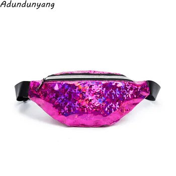 

2018 Holographic Fanny Pack Women Laser Bum Bag Travel Beach Shiny Waist Bags Hengreda Raves Hip Bag Fashion Hologram PVC Travel