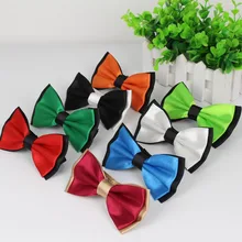 Мужская Мода смокинг Классический галстук регулируемый простой двухцветный галстук-бабочка завязывается Свадебный галстук-бабочка для вечеринки украшения