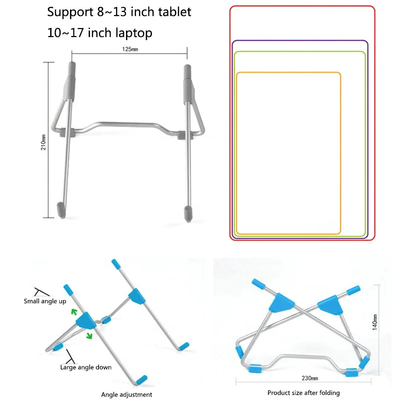 Новый Регулируемый Tablet ноутбук стенд бюро держатель для ноутбука Снижение тепла держатель, алюминиевый сплав охлаждения Поддержка P15
