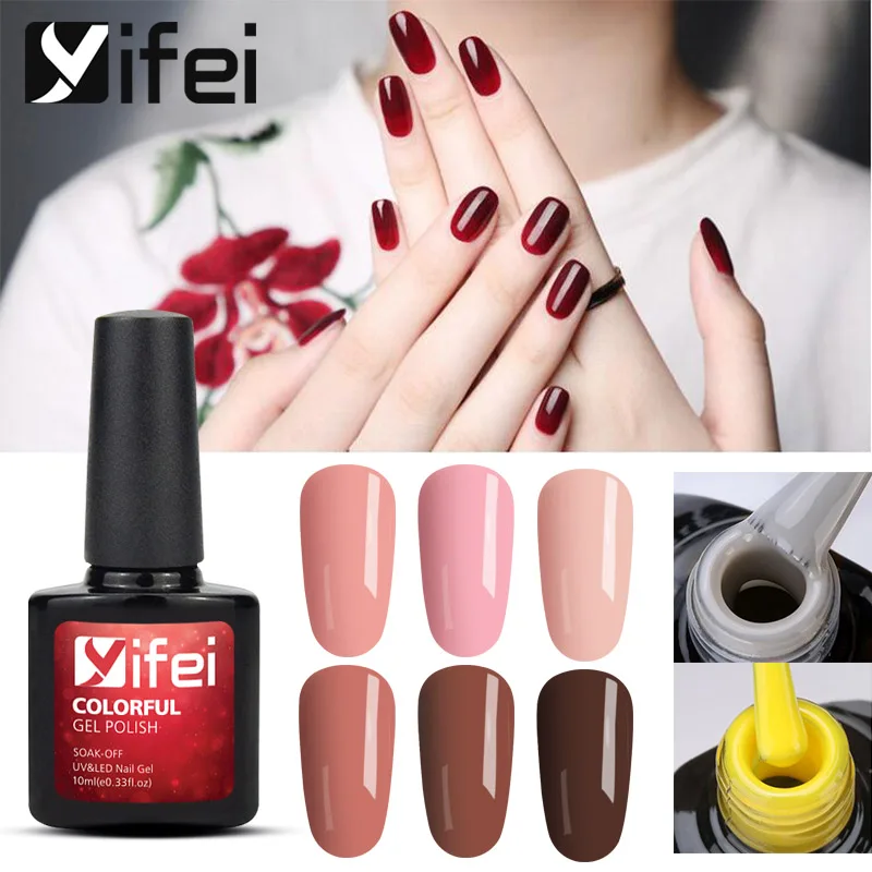 

YIFEI 3Pcs/Set Gel Nail Polish Kit 10ML LED Gel Paint Gellak Hybrid Varnish Stamping Gelpolish Set Primer Nails For Nail Design