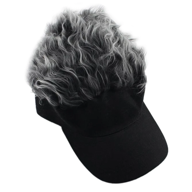 Бейсбольная кепка для мужчин и женщин с искусственным чутьем, солнцезащитный козырек, Забавный парик для Хэллоуина, рождественской вечеринки, Регулируемая Новинка, подарок W15