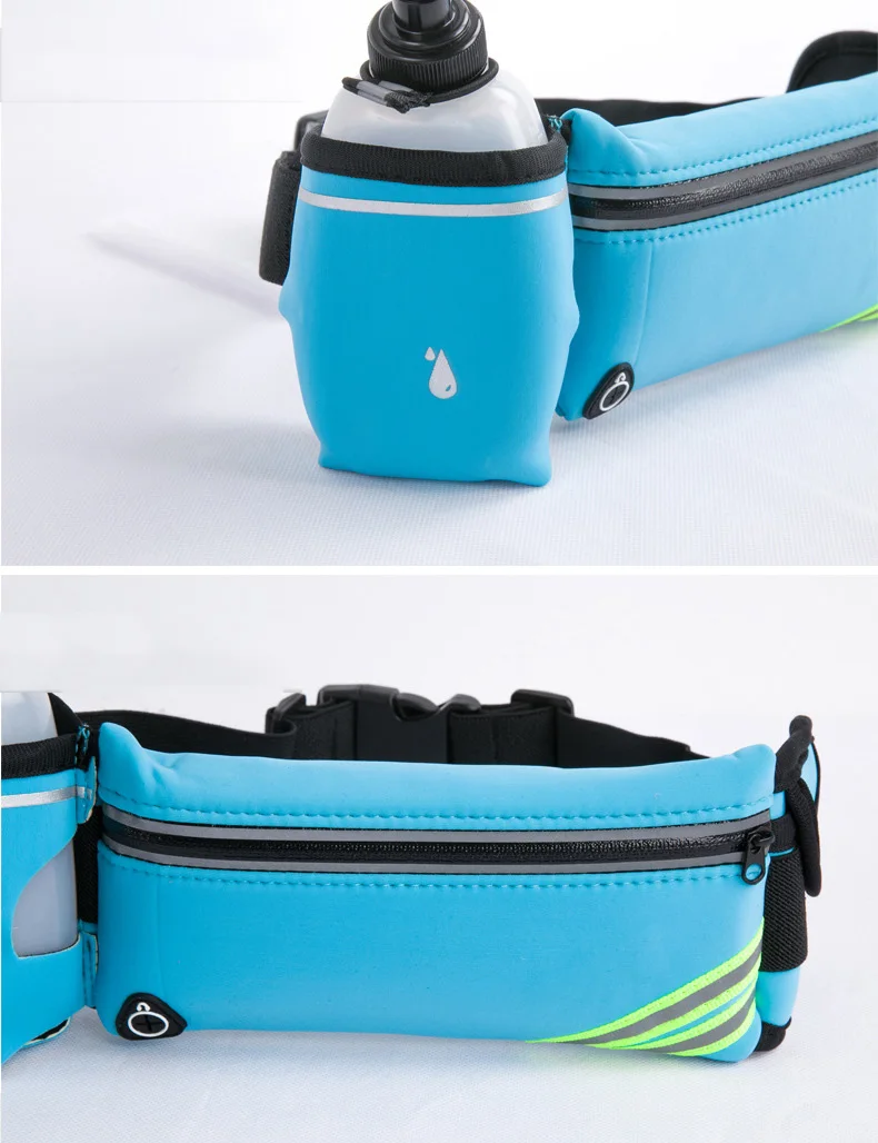 Tfshining Waterproof Running Hydration Belt Reflective Sport Running Water Hip Phone Bag Pouch Racing Gym Waist Pack With Bottle (10)