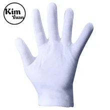 Ким Юань трудовые страховые перчатки промышленные белые хлопковые рабочие перчатки обычные защитные пот ткань этикет рабочие перчатки