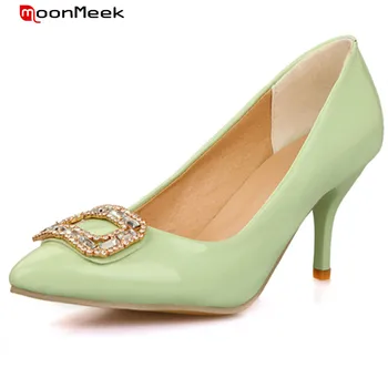 

MoonMeek new arrive 2018 spring autumn hot prevail sexy thin heel ladies shoes pointed toe high heels simple women pumps