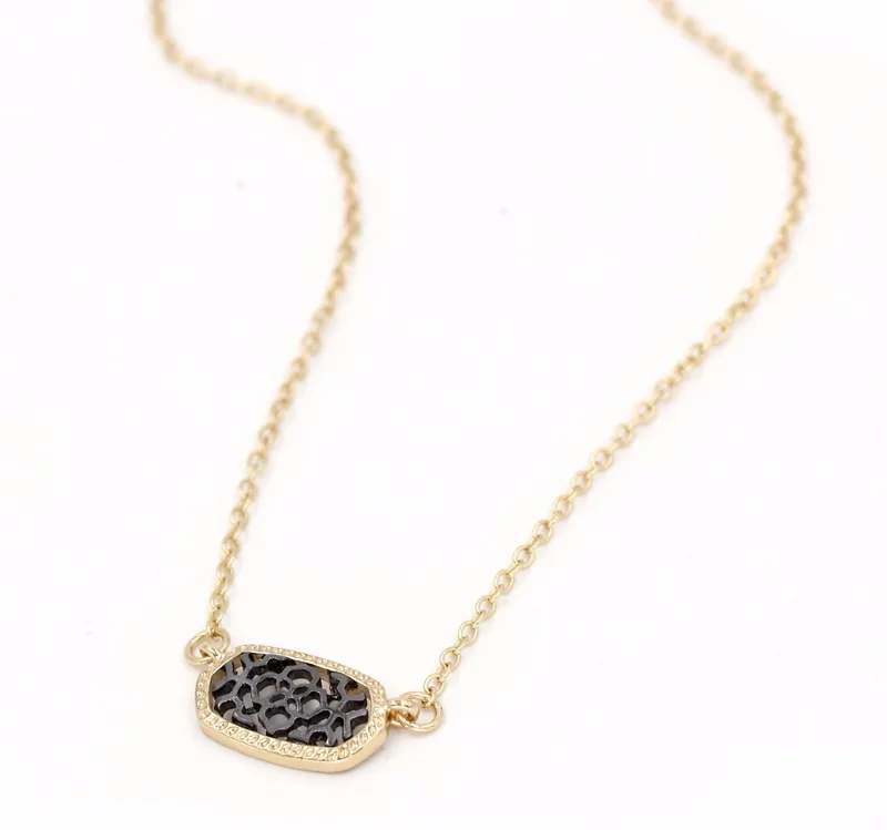 black gold trim Модное колье ожерелье для женщин КОГОТЬ МИЛЫЙ кварце Овальный Кулон Druzy ожерелье ювелирные изделия для женщин - Окраска металла: black gold trim
