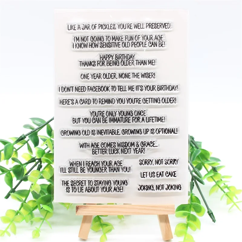 

KSCRAFT Sentence Transparent Clear Silicone Stamps for DIY Scrapbooking/Card Making/Kids Crafts Fun Decoration Supplies 438