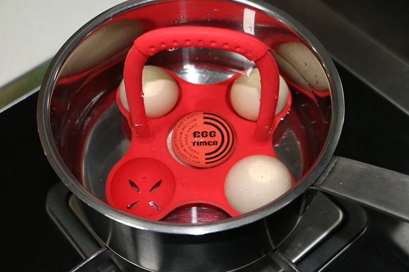 ULKNN FDA креативные силиконовые формы для яиц с таймером, силиконовые формы для яиц, кухонные помощники, экологически чистые кухонные инструменты красного цвета 148 г