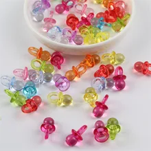 22mm 20 unidades/pacote acrílico mini chupeta grânulos de acrílico plástico chupeta grânulos decorações do chuveiro do bebê fontes de festa favor gift-s