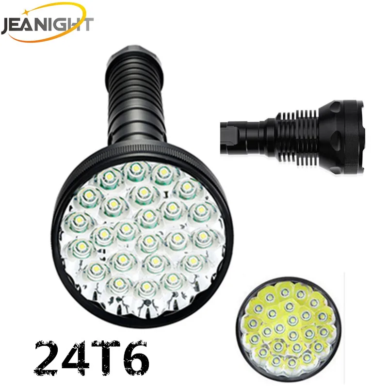 

JEANIGHT Led tactical flashlight Lantern XML-24 x T6 40000 lumens Self-defence flashlights Torch lamp Lantern 26650 Battery