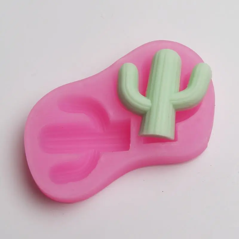 2D Cactus silicone Mold forming Clay craft Silicon Gel fondant Cake tool soap Mould