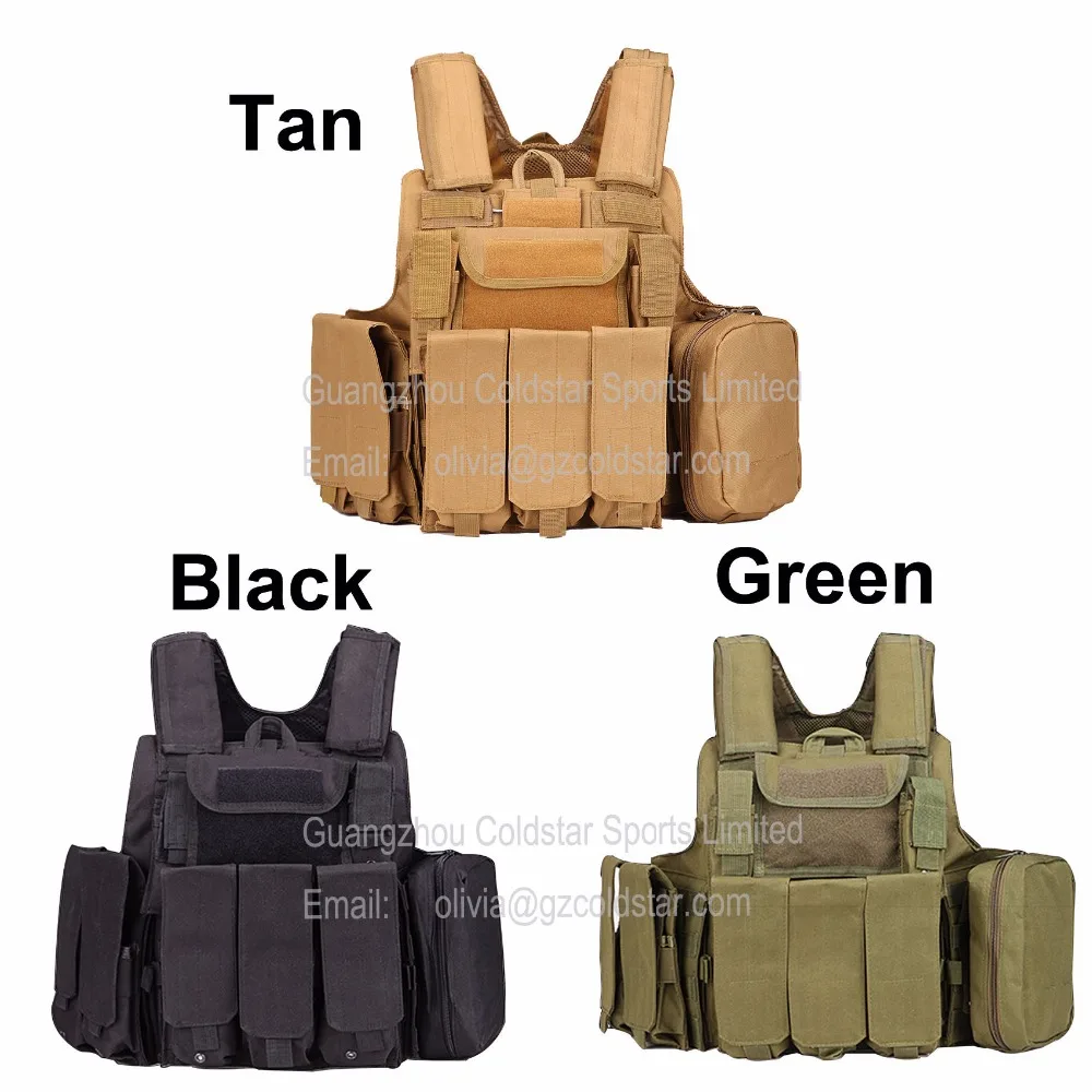 

Heavy Duty Tactical Military Vest Camouflage Outdoor Army Tranining Combat Assault MOLLE Armour Uniform With 8 pouches
