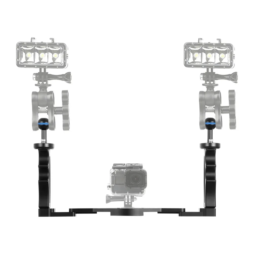  PULUZ Handle Aluminium Alloy Tray Stabilizer Rig for Underwater Camera Housing Case Diving Tray Mou