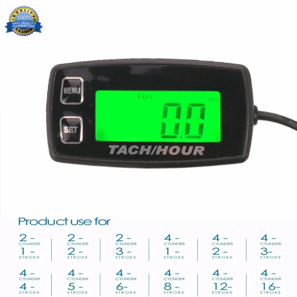 Online RL HM035R retroiluminación de alta calidad horas Metro tacómetro RPM medidor para ATV Tractor generador cortacésped Pit bicicleta fuera de borda marino