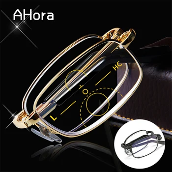 

Ahora Unisex Multifocal Bifocal Reading Presbyopia Glasses Eyewear Men Women Far and Near Sight Presbyopic Eyeglasses Diopters