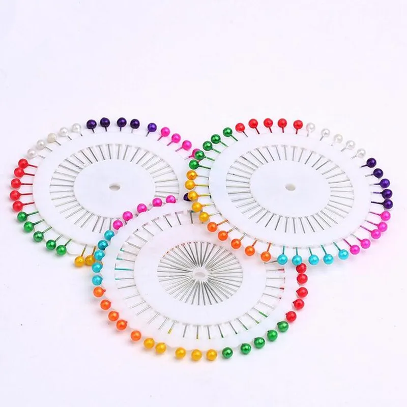Buy 480 Pcs 1.5" Colorful Round Pearl Straight Head