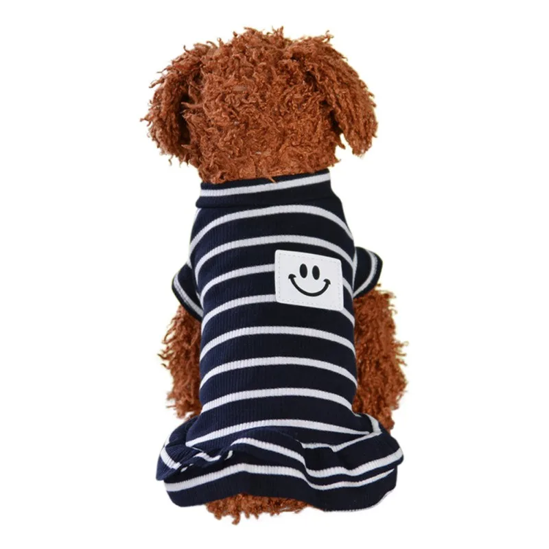 2018 Hot Summer Polyester pet Vest Dog Clothes Striped Skirt Cat