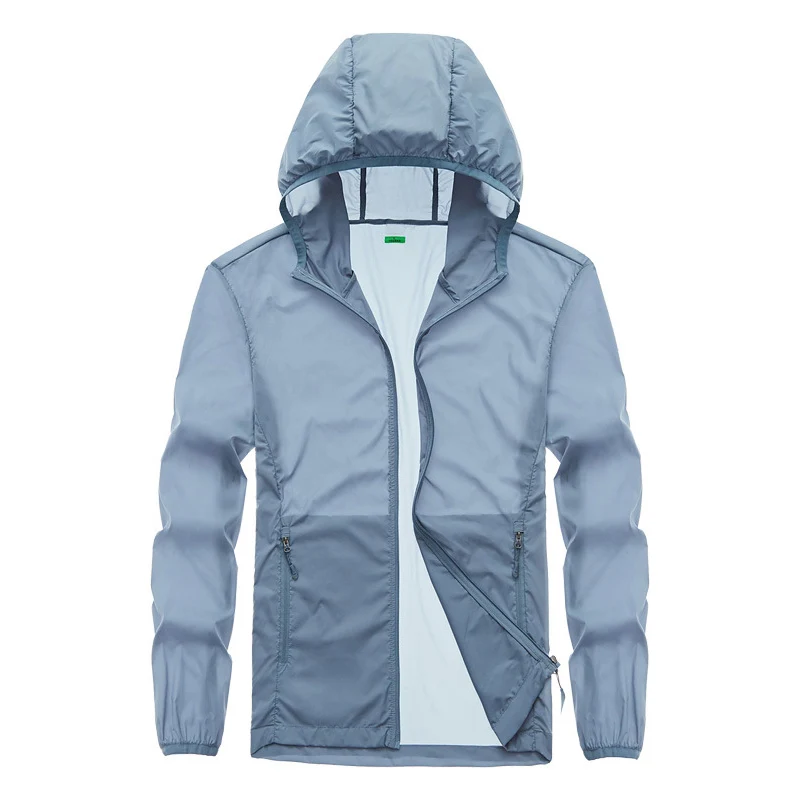 Refire gear Sunproof тонкая куртка с капюшоном Мужская дышащая быстросохнущая кожа куртки пальто Повседневная модная легкая походная одежда для рыб - Цвет: Iron Gray