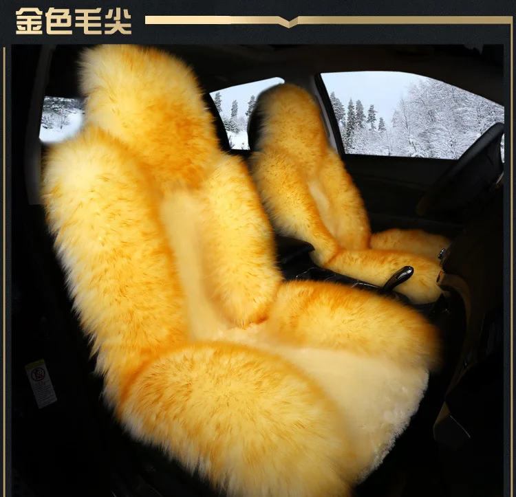 Car Seat Covers Winter Chair Warm Automobiles Seats Cover Faux Wool Auto Car-styling Goods For Lada Cars-Women Fur Accessories