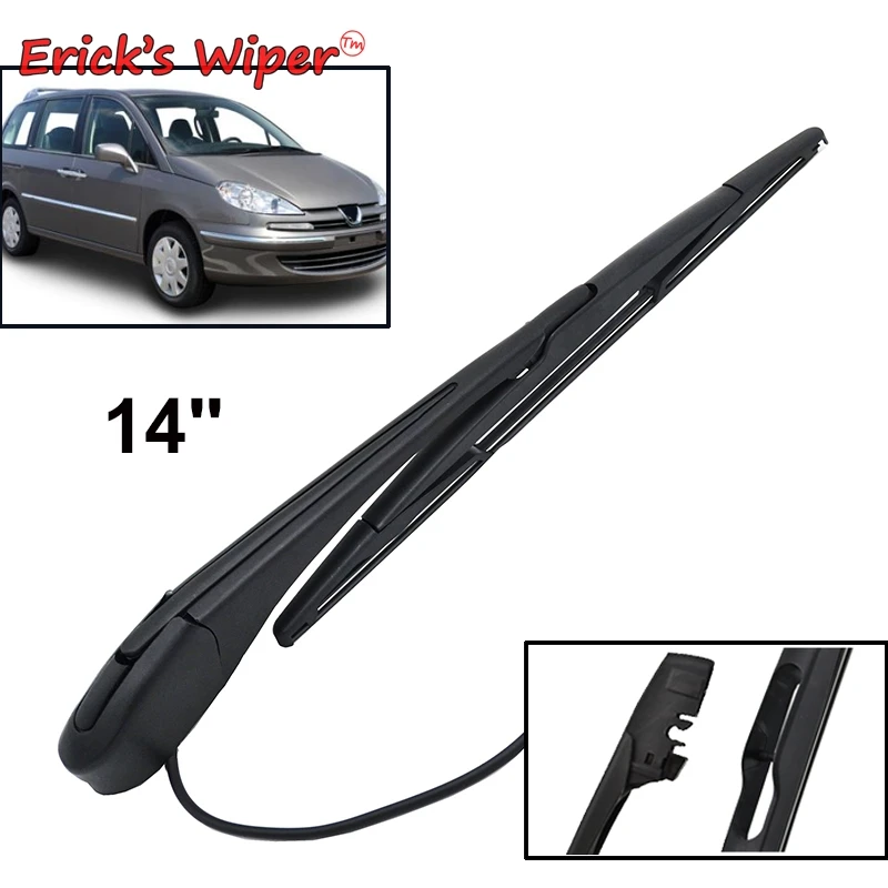 

Erick's Wiper 14" Rear Wiper Blade & Arm Set Kit For Peugeot 807 2002- 2011 2012 2013 2014 MK2 Windshield Windscreen Rear Window