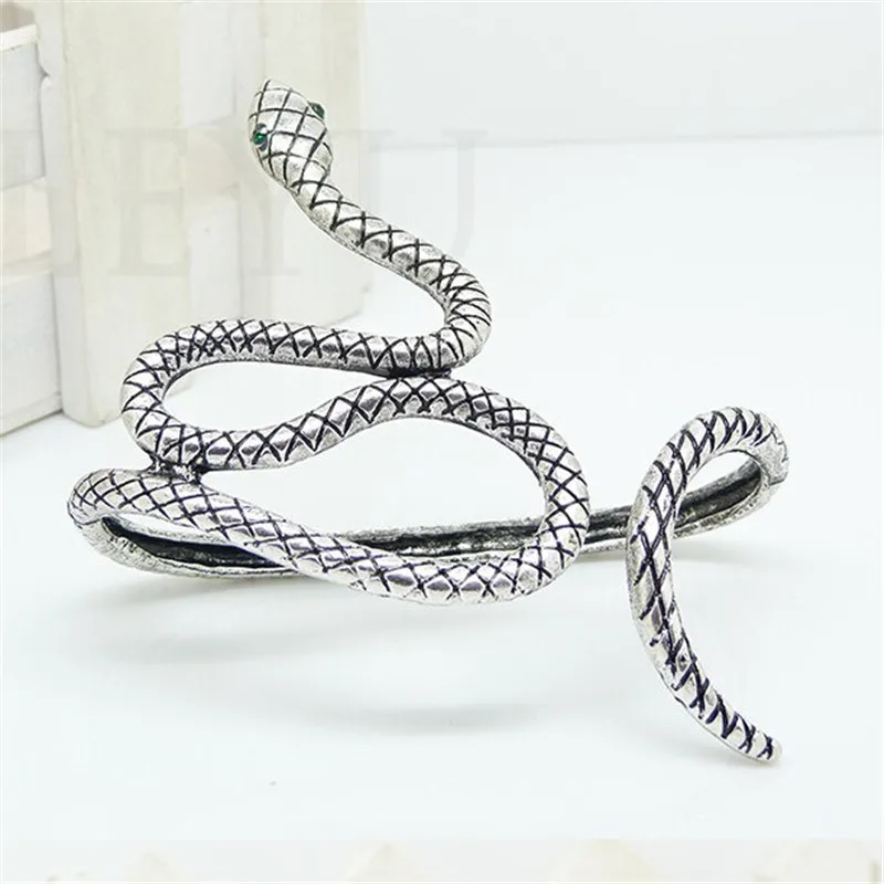 

Steampunk Exaggerated Snake Bracelet 3 Colors Gold Silver Bronze Alloy Personality Vintage Jewelry Female Animal Palm Bracelets