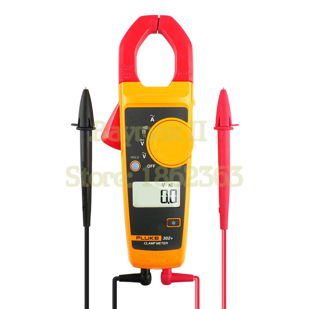 Fluke302AC400ADigitalClampMeterACDCVoltageTesterwithohm