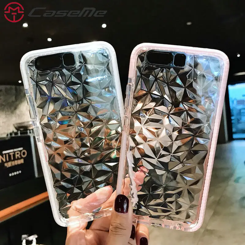 

2019 3D Bling Rhinestone Caso Diamante Para iphone X XS Max Padrao Grade Gradiente TPU Silicone Case Volta X 7 8 6 Plus